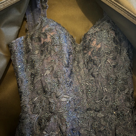 Navy Prom Dress Size 00 with Pockets - Picture 8 of 9